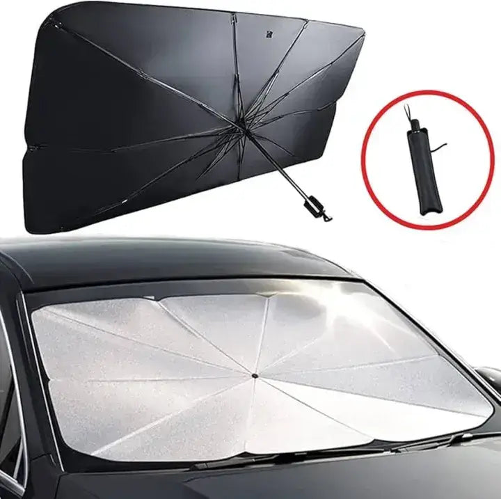 Foldable Car Windshield Sunshade Umbrella | Heat Shield & UV Protection for Front Windshield