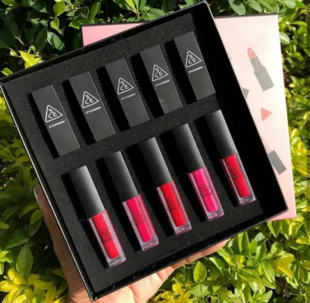 3CE 10-Piece Lipstick & Lip Tint Set | Lip Makeup Collection for Daily Beauty Routine (Mix Color)