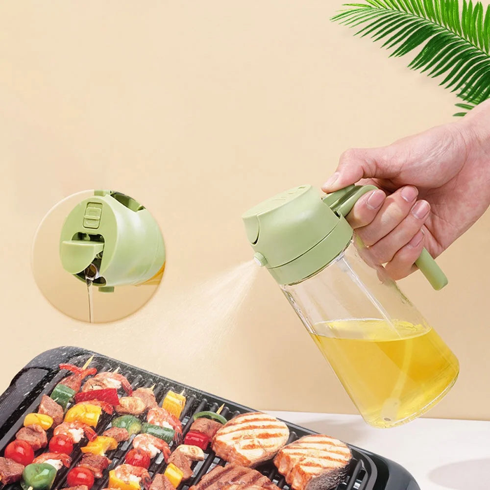 2-in-1 Oil Sprayer Bottle 400ML | Kitchen Tool for Cooking, Baking & BBQ