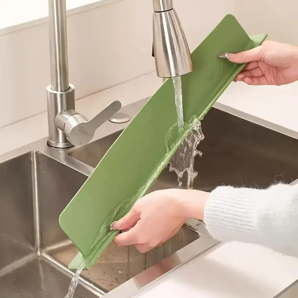 Silicone Sink Splash Guard | 15 Inch Water Splash Stopper with Suction Cups