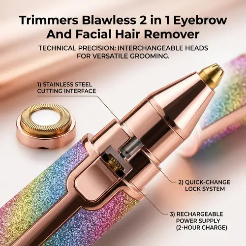 Flawless 2-in-1 Eyebrow & Facial Hair Remover | Gentle, Precise & Rechargeable Daily Grooming Tool